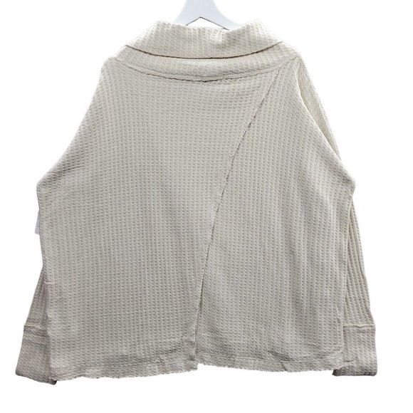 Free People NWT Juicy Long Sleeve Waffle Knit Thermal Shirt S Color: Stone Cold - Picture 4 of 12